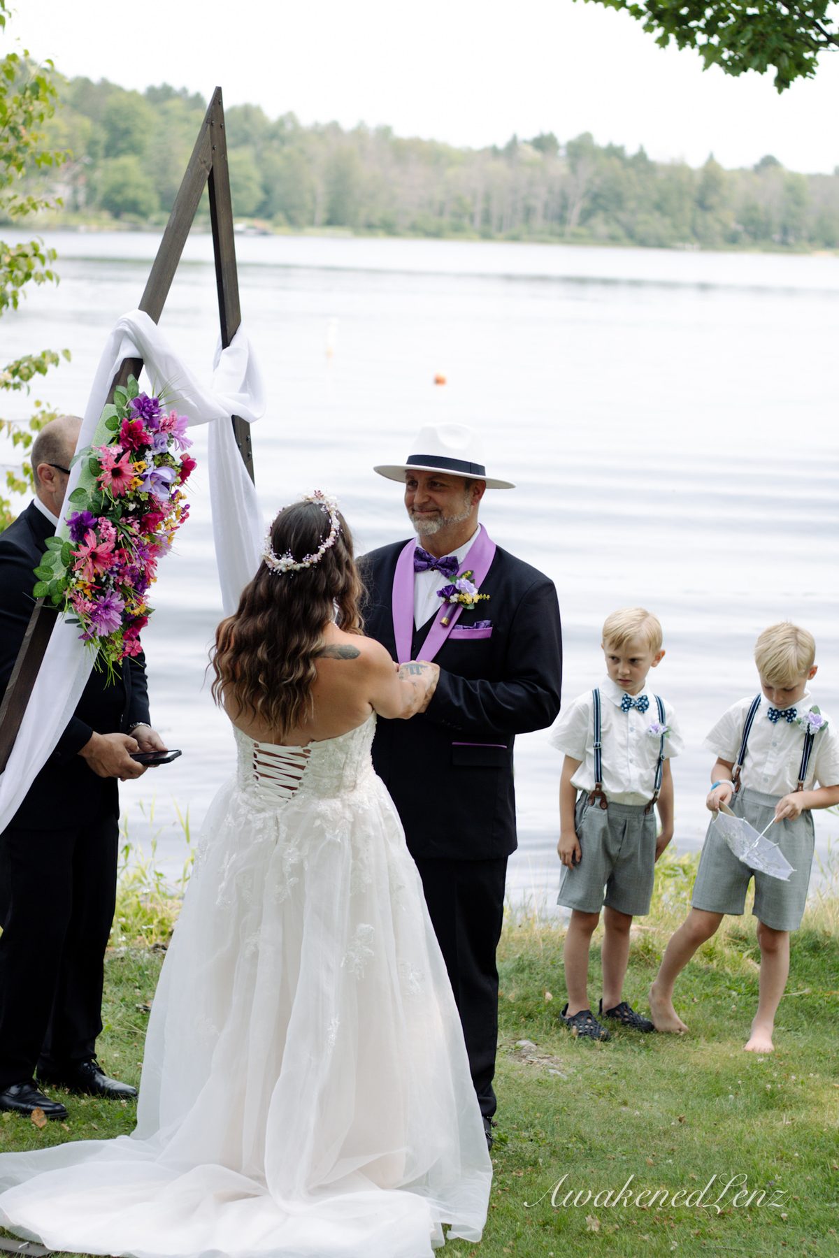 A lakeside wedding ceremony, frame 18 of 33